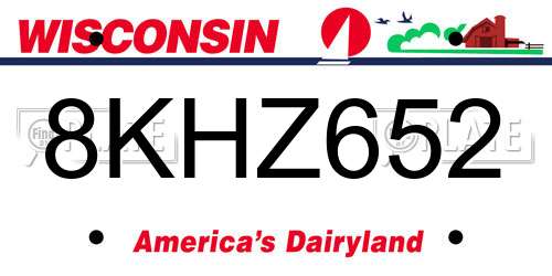 8KHZ652 Wisconsin License Plate