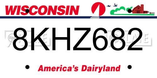 8KHZ682 Wisconsin License Plate