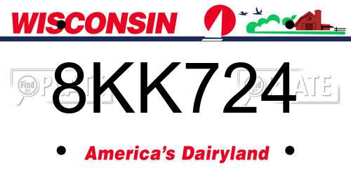 8KK724 Wisconsin License Plate