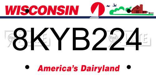8KYB224 Wisconsin License Plate
