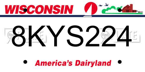 8KYS224 Wisconsin License Plate