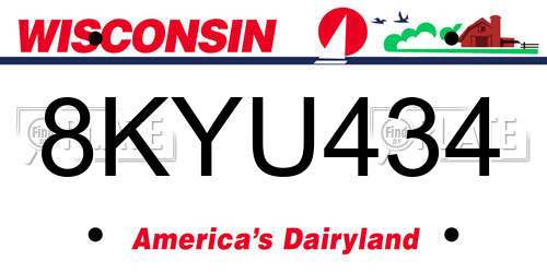 8KYU434 Wisconsin License Plate