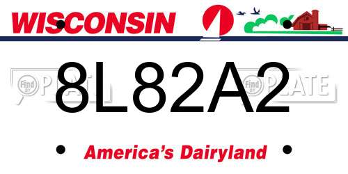 8L82A2 Wisconsin License Plate