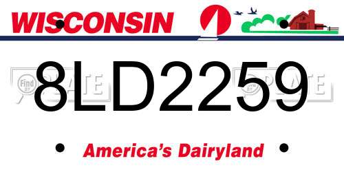 8LD2259 Wisconsin License Plate