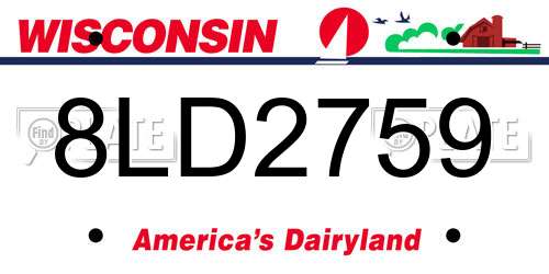 8LD2759 Wisconsin License Plate