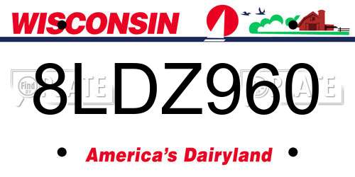 8LDZ960 Wisconsin License Plate