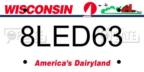 8LED63 Wisconsin License Plate