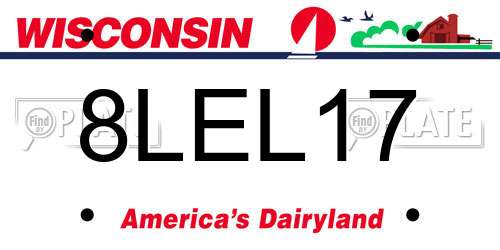 8LEL17 Wisconsin License Plate