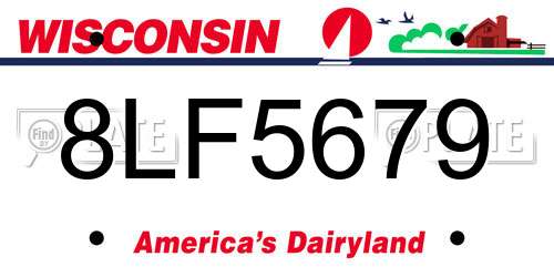 8LF5679 Wisconsin License Plate