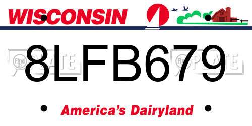 8LFB679 Wisconsin License Plate