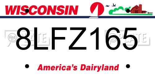 8LFZ165 Wisconsin License Plate
