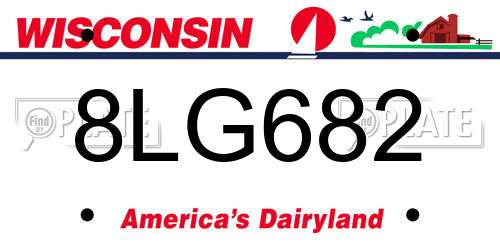 8LG682 Wisconsin License Plate