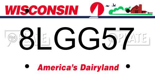 8LGG57 Wisconsin License Plate