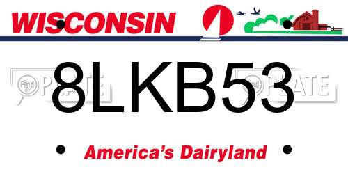 8LKB53 Wisconsin License Plate