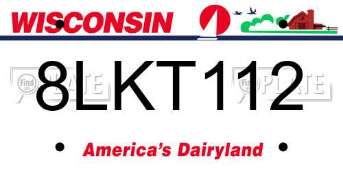 8LKT112 Wisconsin License Plate