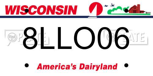8LLO06 Wisconsin License Plate
