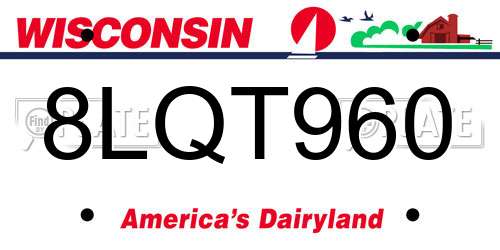 8LQT960 Wisconsin License Plate
