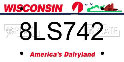 8LS742 Wisconsin License Plate