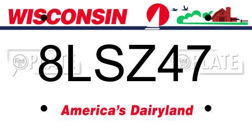 8LSZ47 Wisconsin License Plate