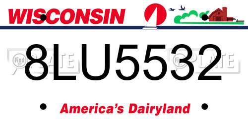 8LU5532 Wisconsin License Plate