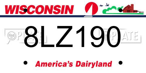 8LZ190 Wisconsin License Plate