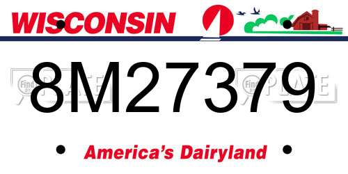 8M27379 Wisconsin License Plate