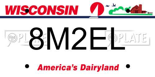 8M2EL Wisconsin License Plate