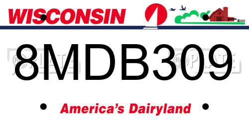 8MDB309 Wisconsin License Plate