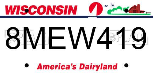 8MEW419 Wisconsin License Plate