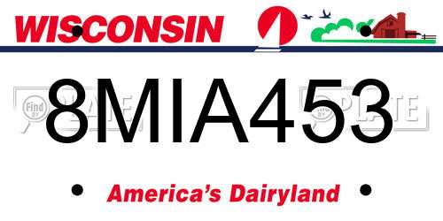 8MIA453 Wisconsin License Plate