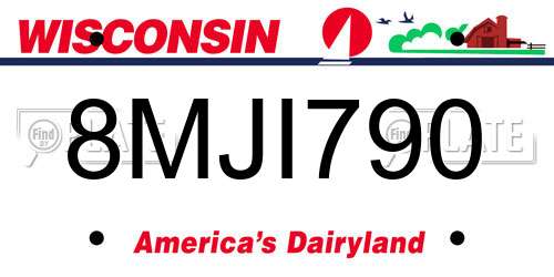 8MJI790 Wisconsin License Plate