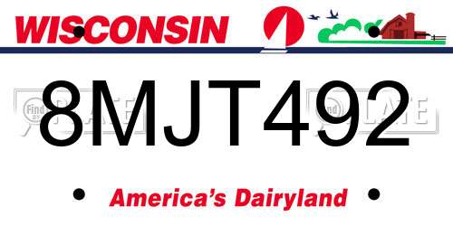 8MJT492 Wisconsin License Plate