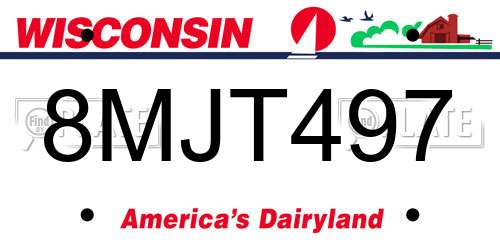 8MJT497 Wisconsin License Plate