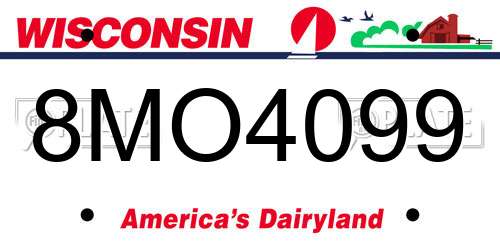 8MO4099 Wisconsin License Plate