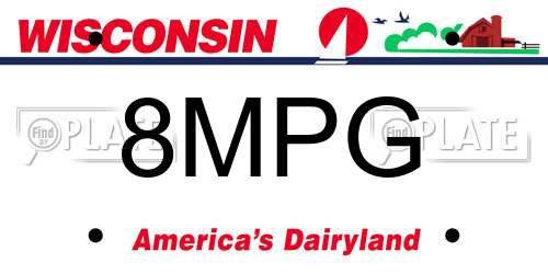 8MPG Wisconsin License Plate