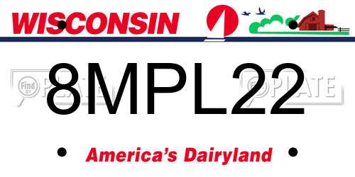 8MPL22 Wisconsin License Plate