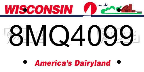 8MQ4099 Wisconsin License Plate