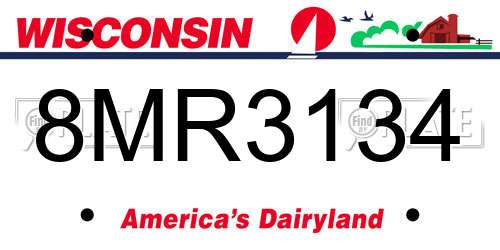 8MR3134 Wisconsin License Plate