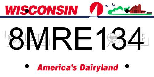8MRE134 Wisconsin License Plate