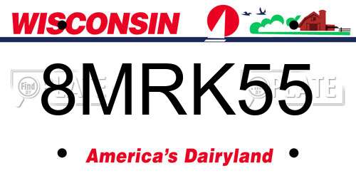 8MRK55 Wisconsin License Plate