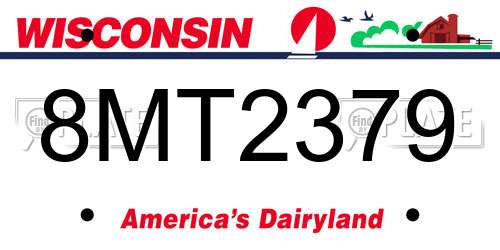 8MT2379 Wisconsin License Plate