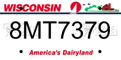 8MT7379 Wisconsin License Plate
