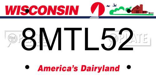 8MTL52 Wisconsin License Plate