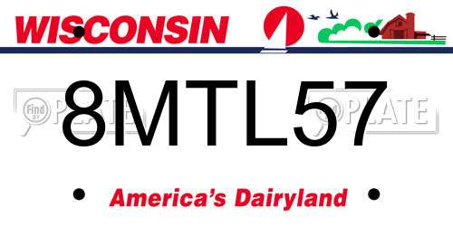 8MTL57 Wisconsin License Plate