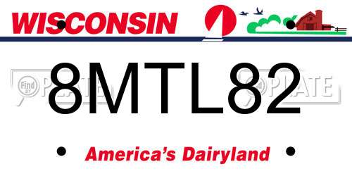 8MTL82 Wisconsin License Plate