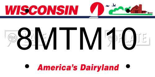 8MTM10 Wisconsin License Plate