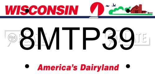 8MTP39 Wisconsin License Plate