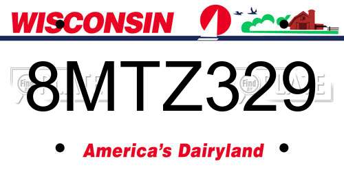 8MTZ329 Wisconsin License Plate