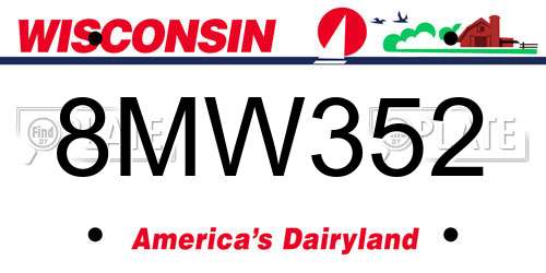 8MW352 Wisconsin License Plate