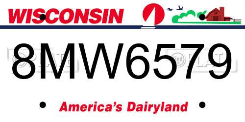 8MW6579 Wisconsin License Plate